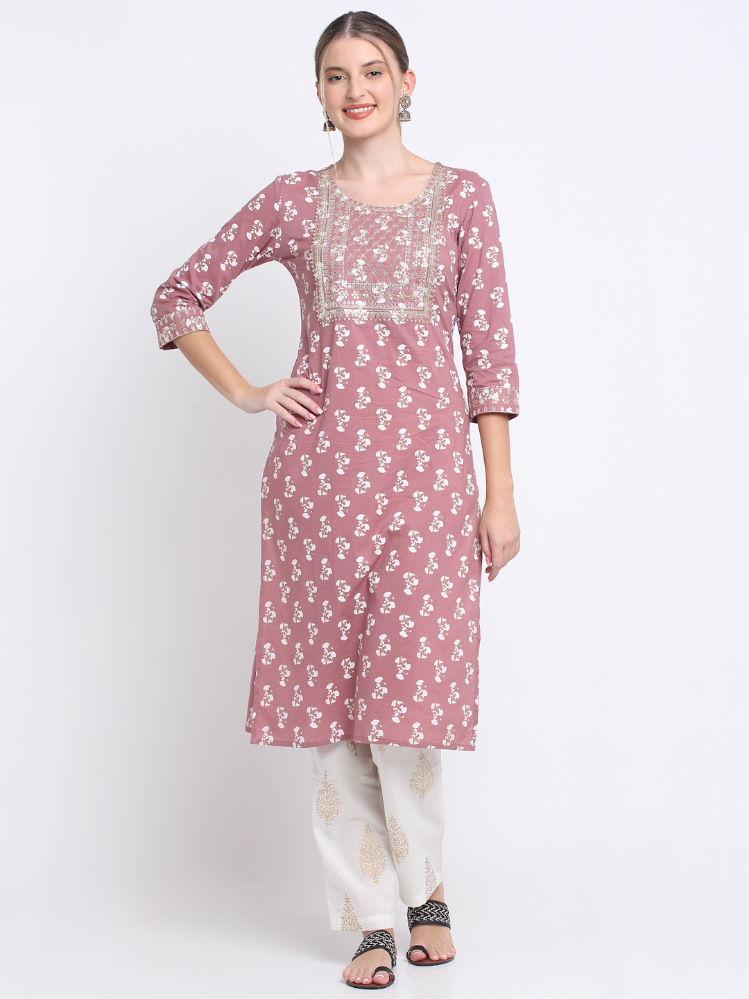 Myaza Women Cotton Floral Printed Kurta Set