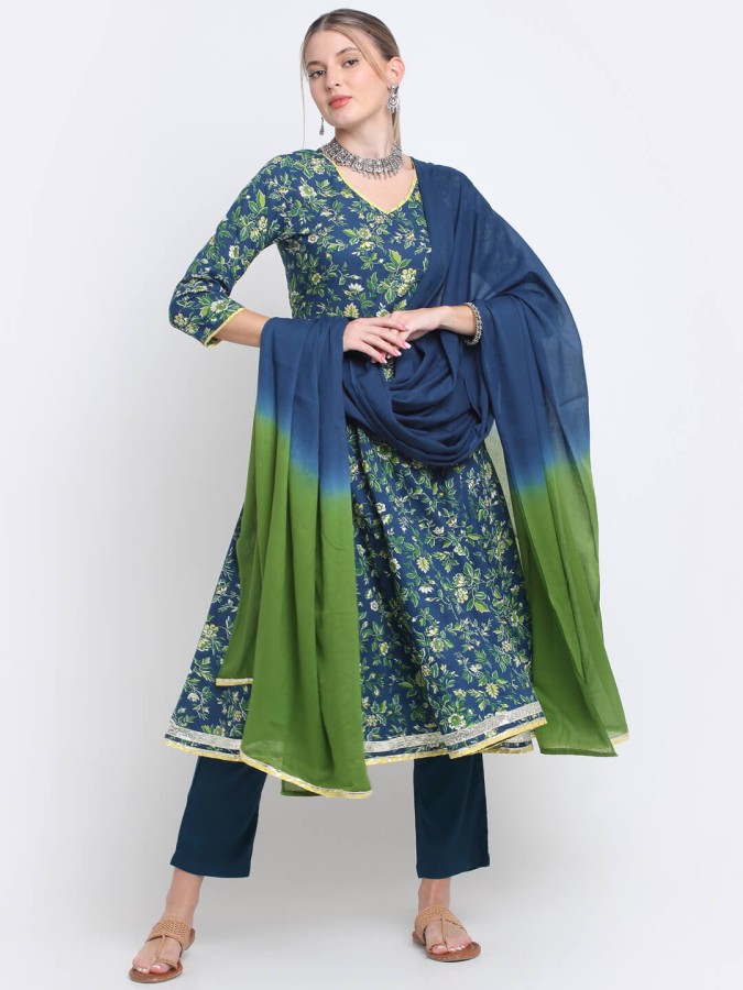 Myaza Women Cotton Floral print Suit set